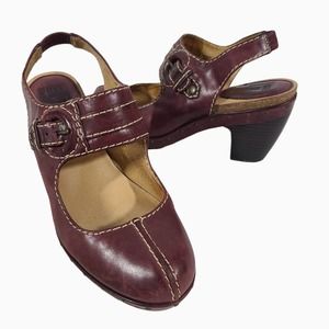 Frye Candice Buckle Slingback Clog Red 6.5M